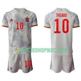 Spagna Thiago 10 Bambino Maglia Trasferta Euro 2020 Manica Corta (+ Pantaloncini)